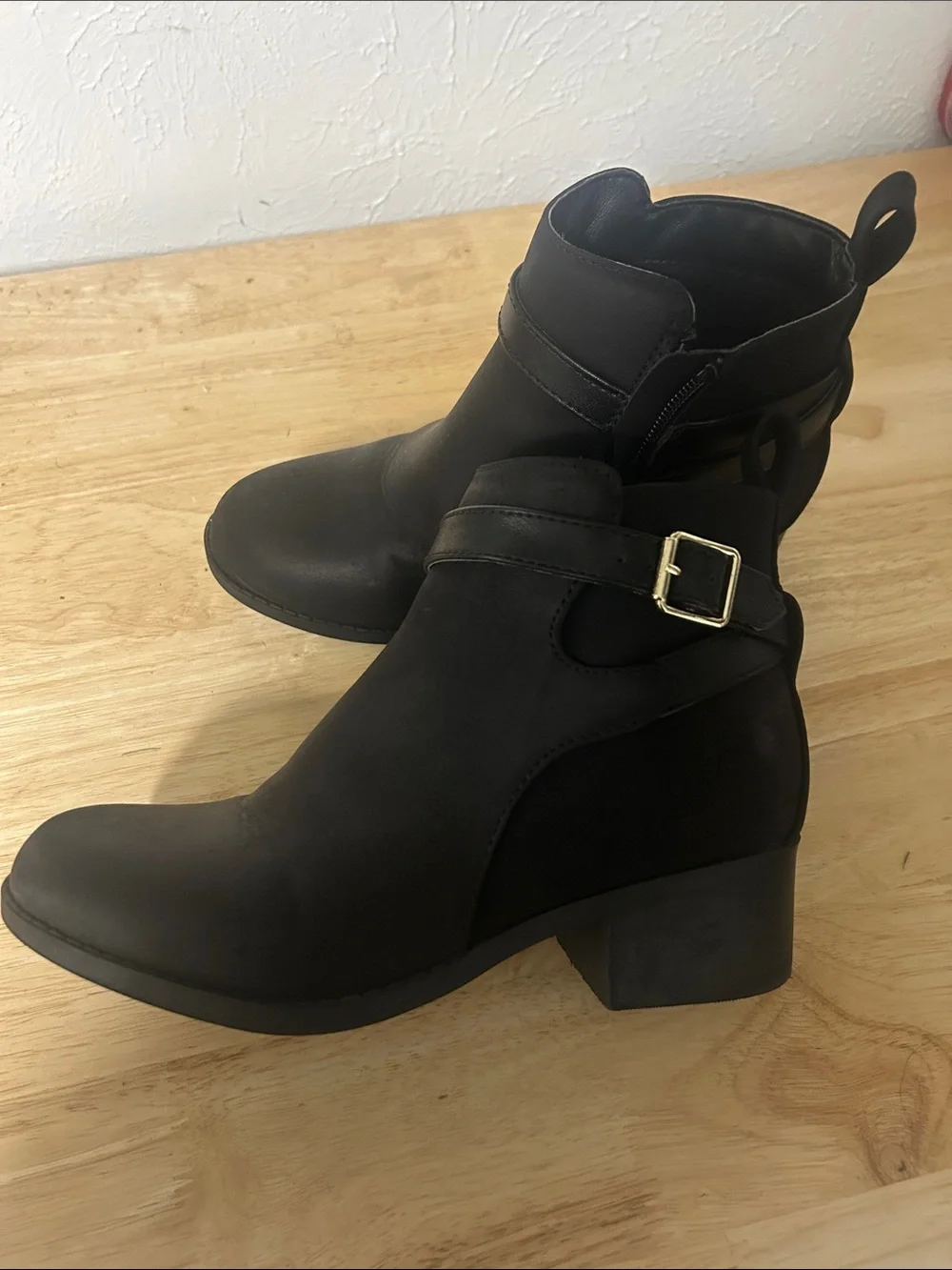 The Children's Place Black Ankle Boots with Buckle Detail